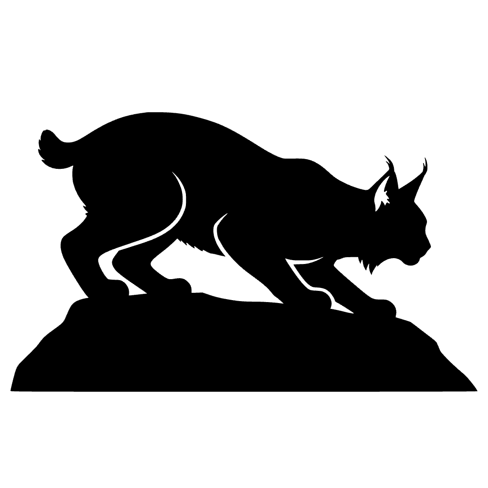 Crouched Bobcat Silhouette SVG cut file preview