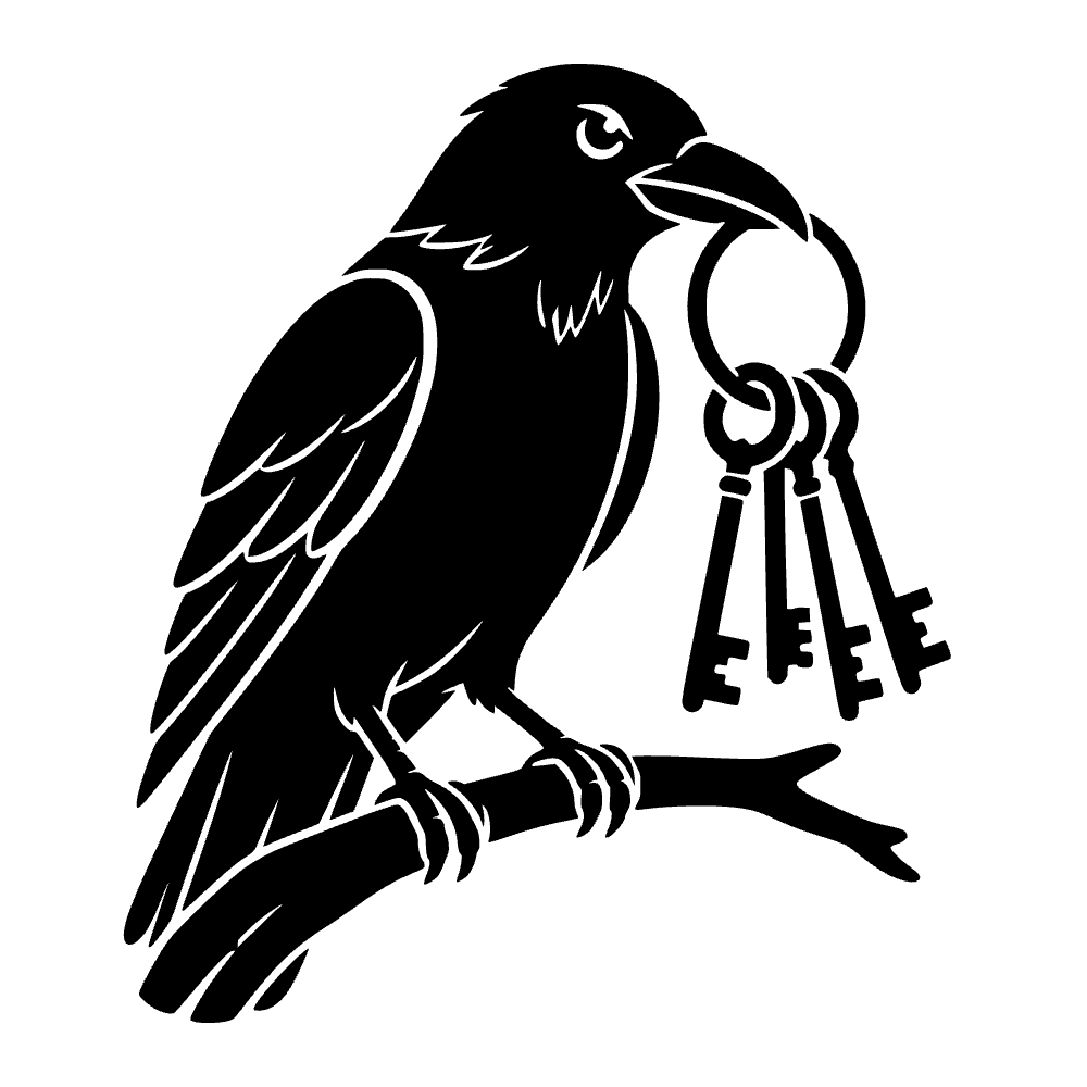 Cuervo recogiendo llaves — archivo SVG