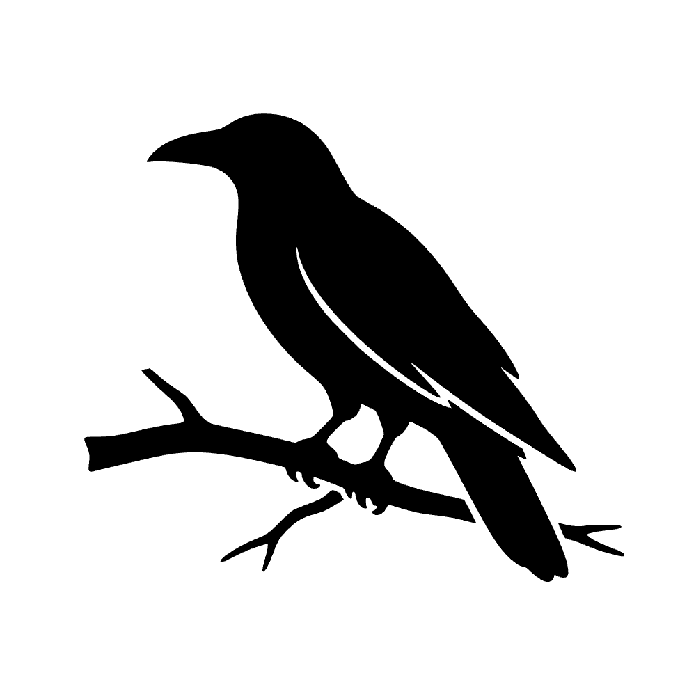 Cuervo posado en rama — archivo SVG