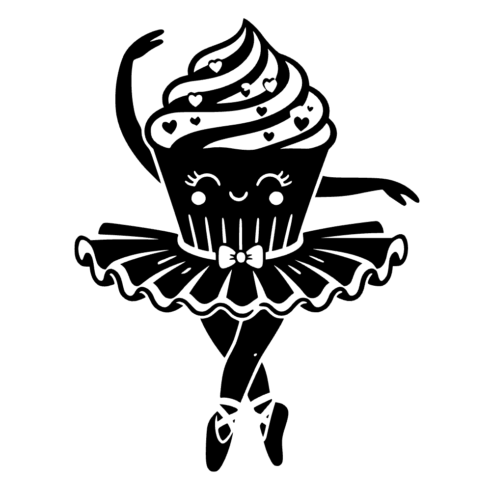 Cupcake Ballerina Icon SVG SVG cut file preview