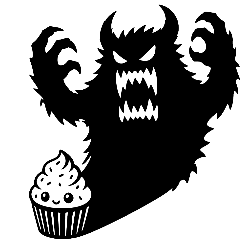 Cupcake proyectando sombra — archivo SVG