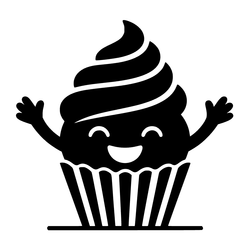 Cupcake Character Smile SVG cut file preview