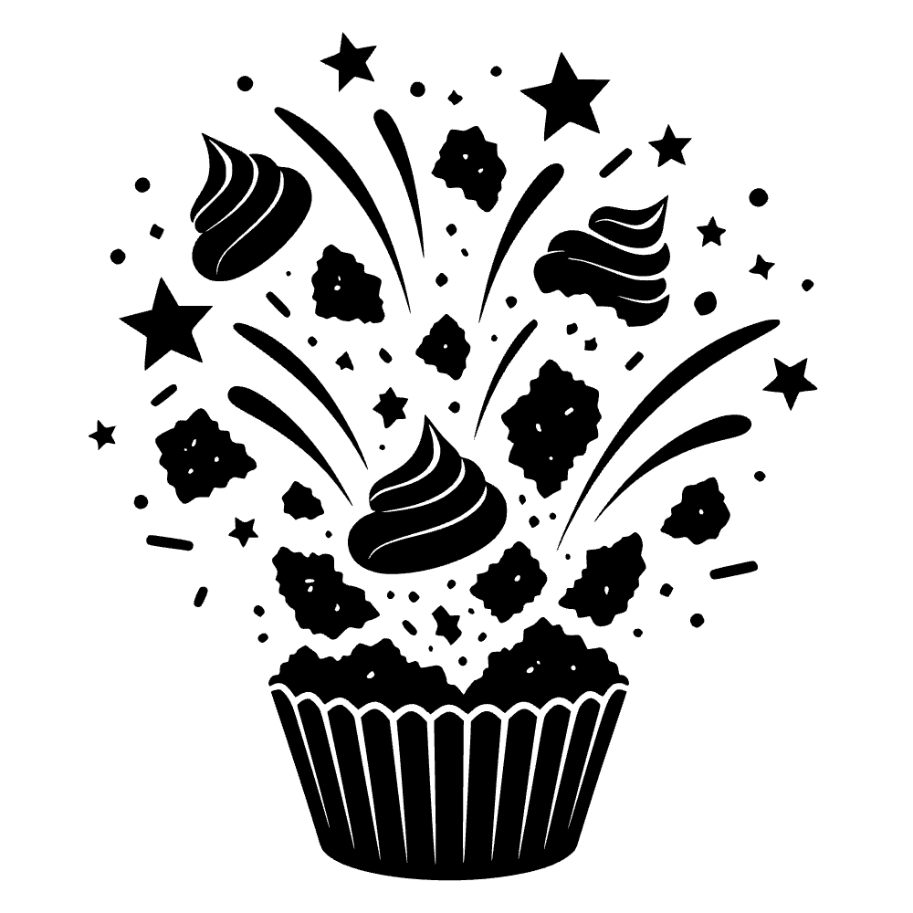Cupcake Exploding Into Sky SVG cut file preview