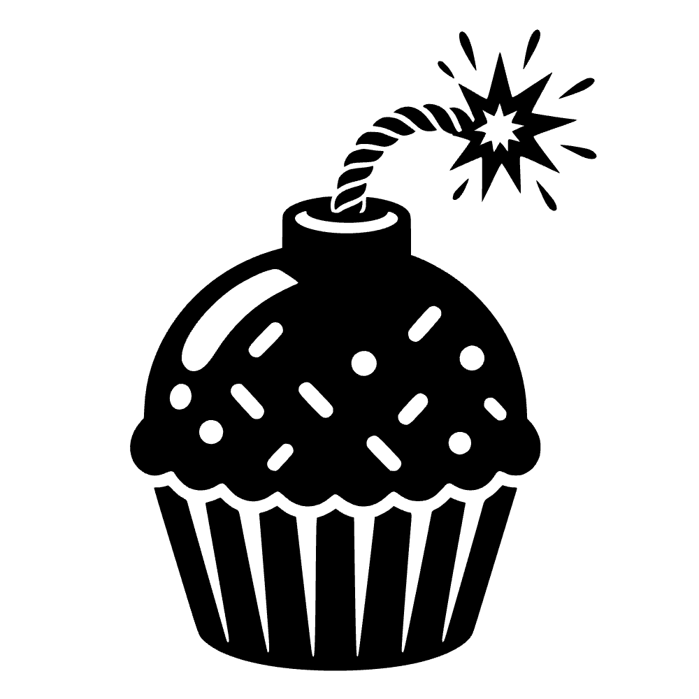 Icono de cupcake con mecha encendida — archivo SVG