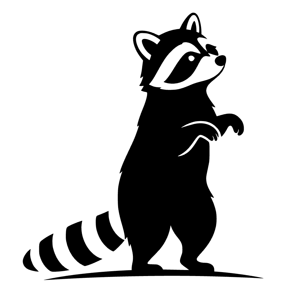 Curious Raccoon Silhouette SVG cut file preview