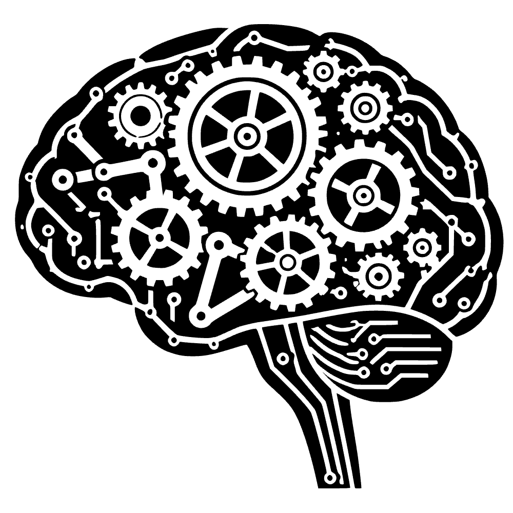 Cybernetic Brain Icon SVG SVG cut file preview