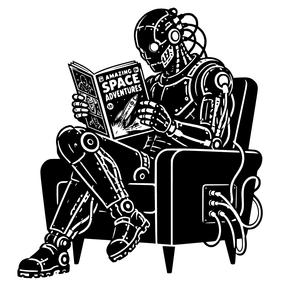 Cyborg Sitting Icon SVG cut file