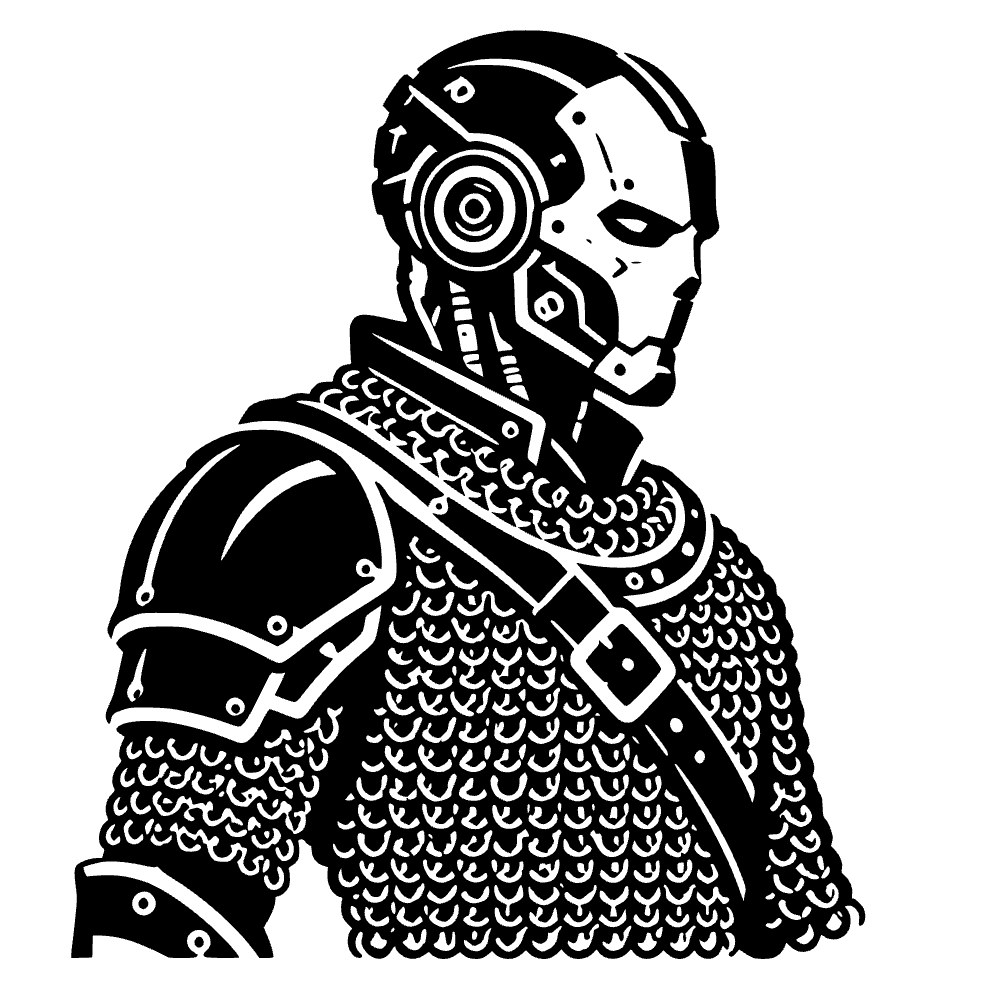 Cyborg con armadura de malla — vista previa del archivo SVG