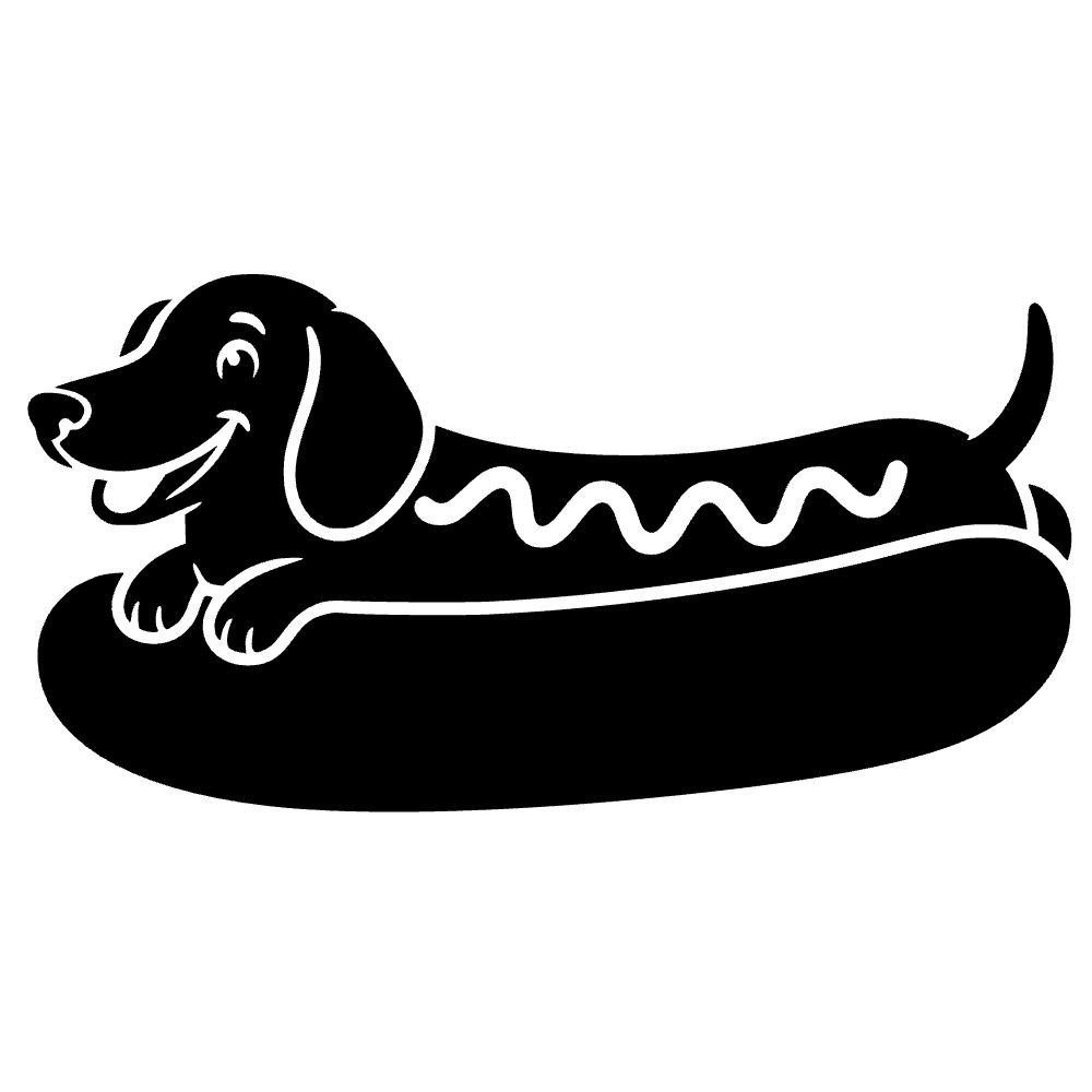 Perro salchicha dentro de un hot dog — archivo SVG