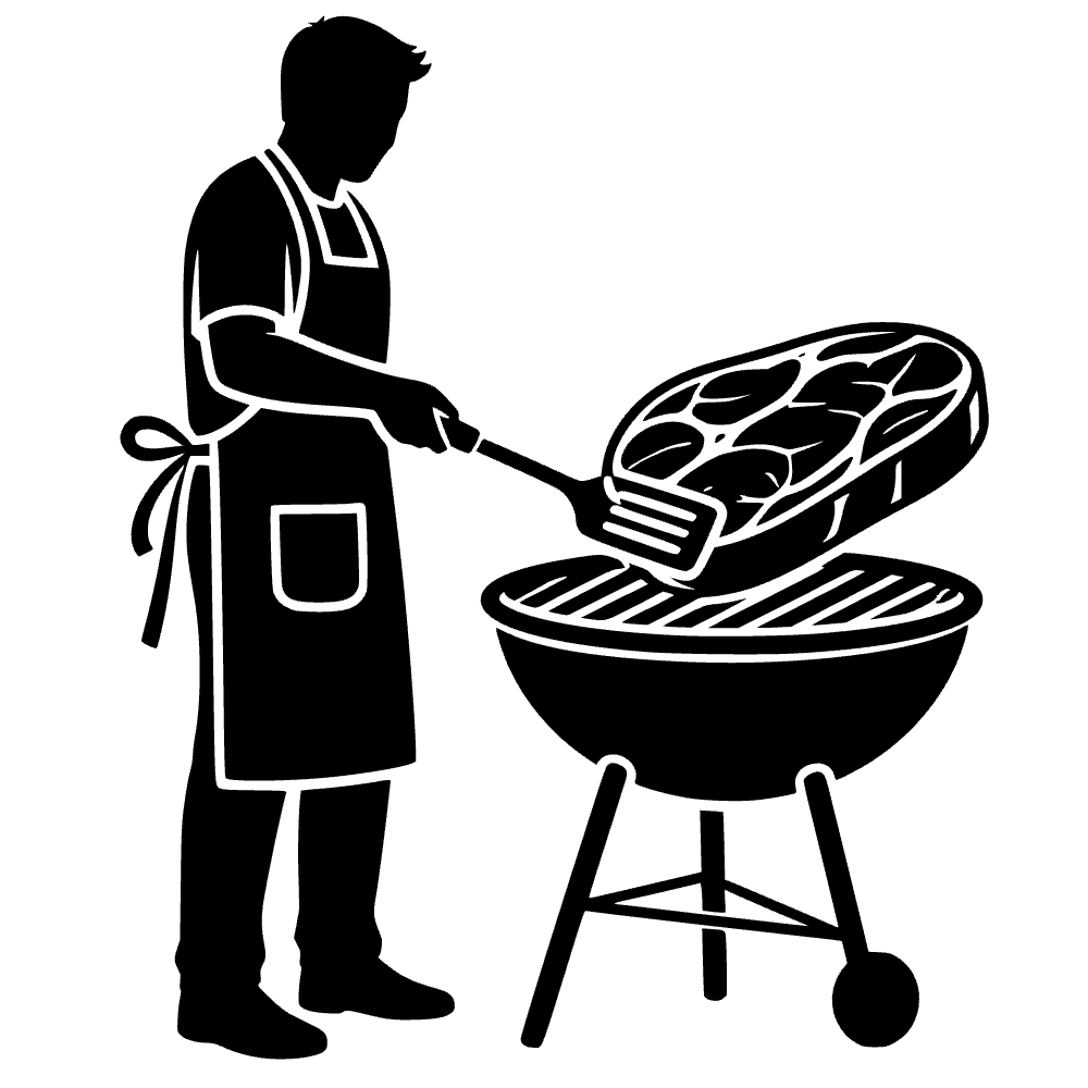 Papá asando carne — archivo SVG