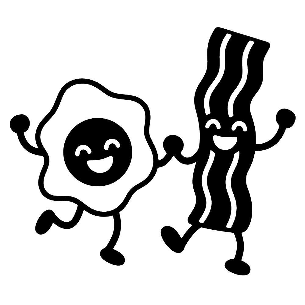 Bacon y huevo bailando — archivo SVG