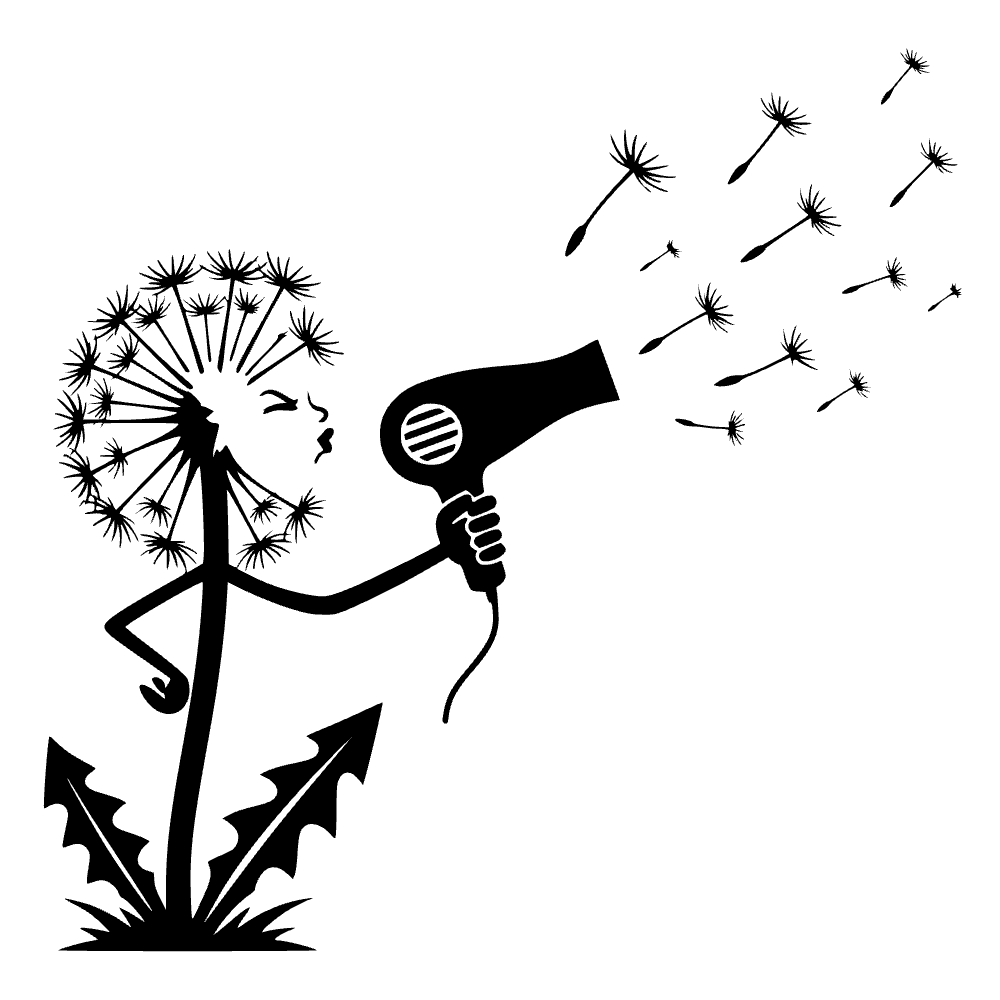 Icono de diente de león soplando — archivo SVG