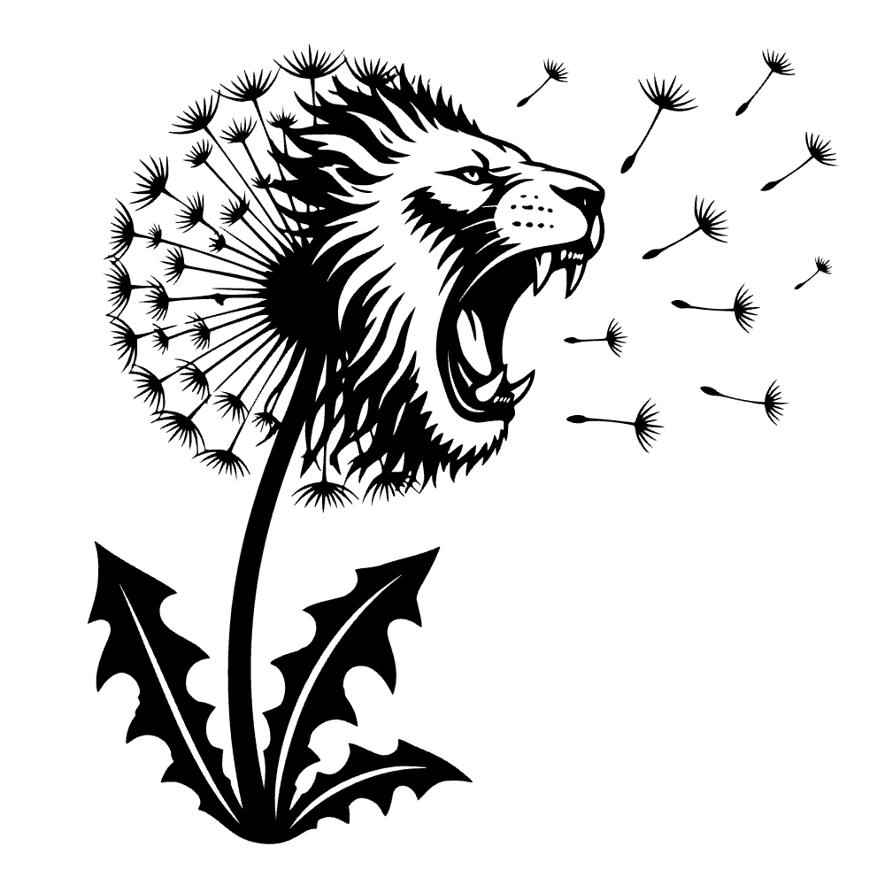 Diente de león rugiendo león — archivo SVG