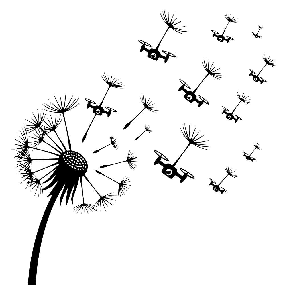 Semillas de diente de león transformándose — archivo SVG
