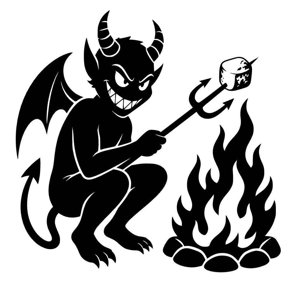 Demonio asando malvaviscos — archivo SVG