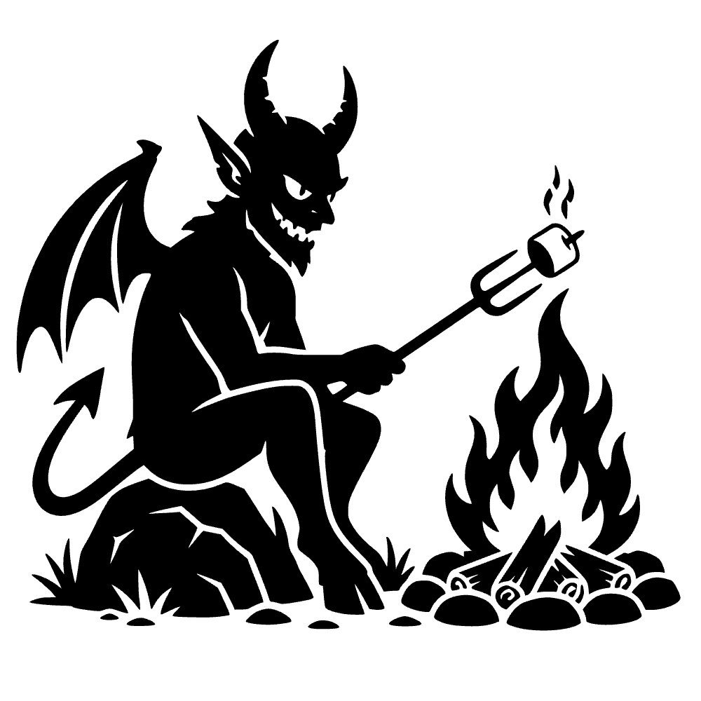 Demon Sitting At Campfire SVG cut file