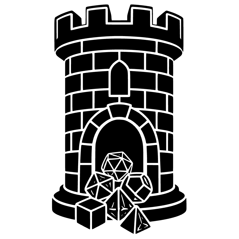 Torre de dados con torreón de castillo — archivo SVG