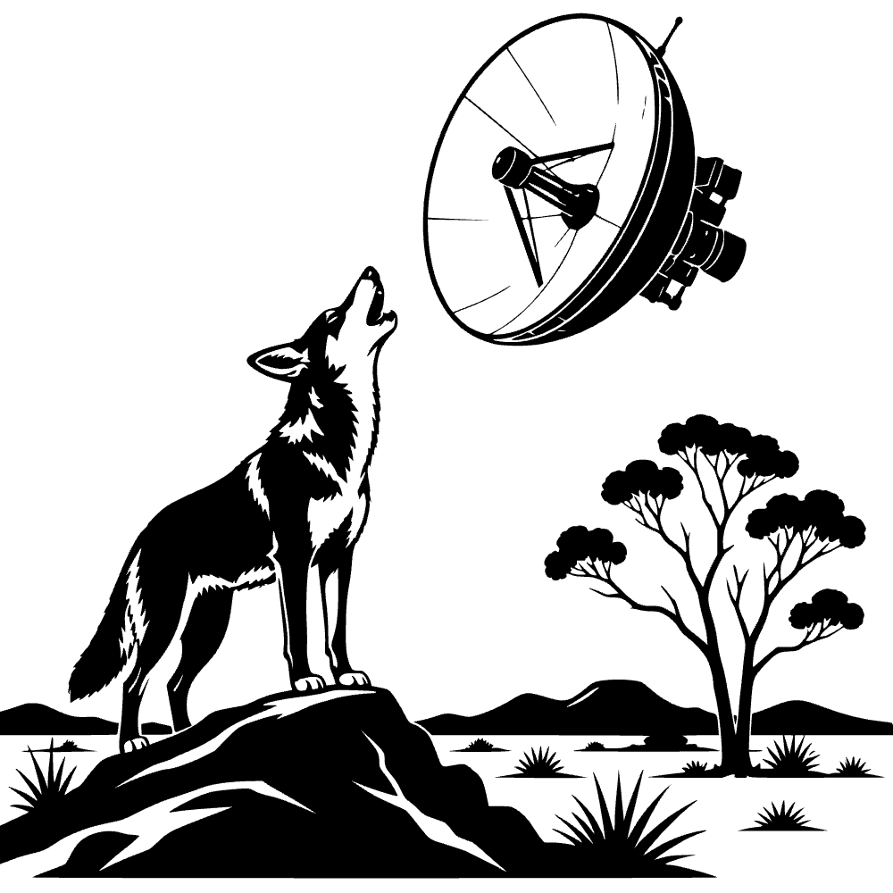 Dingo aullando a la luna — archivo SVG