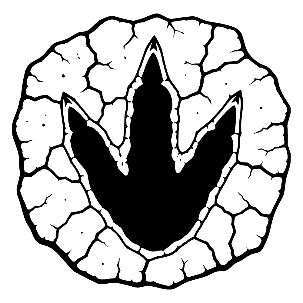 Huella de dinosaurio fósil — archivo SVG