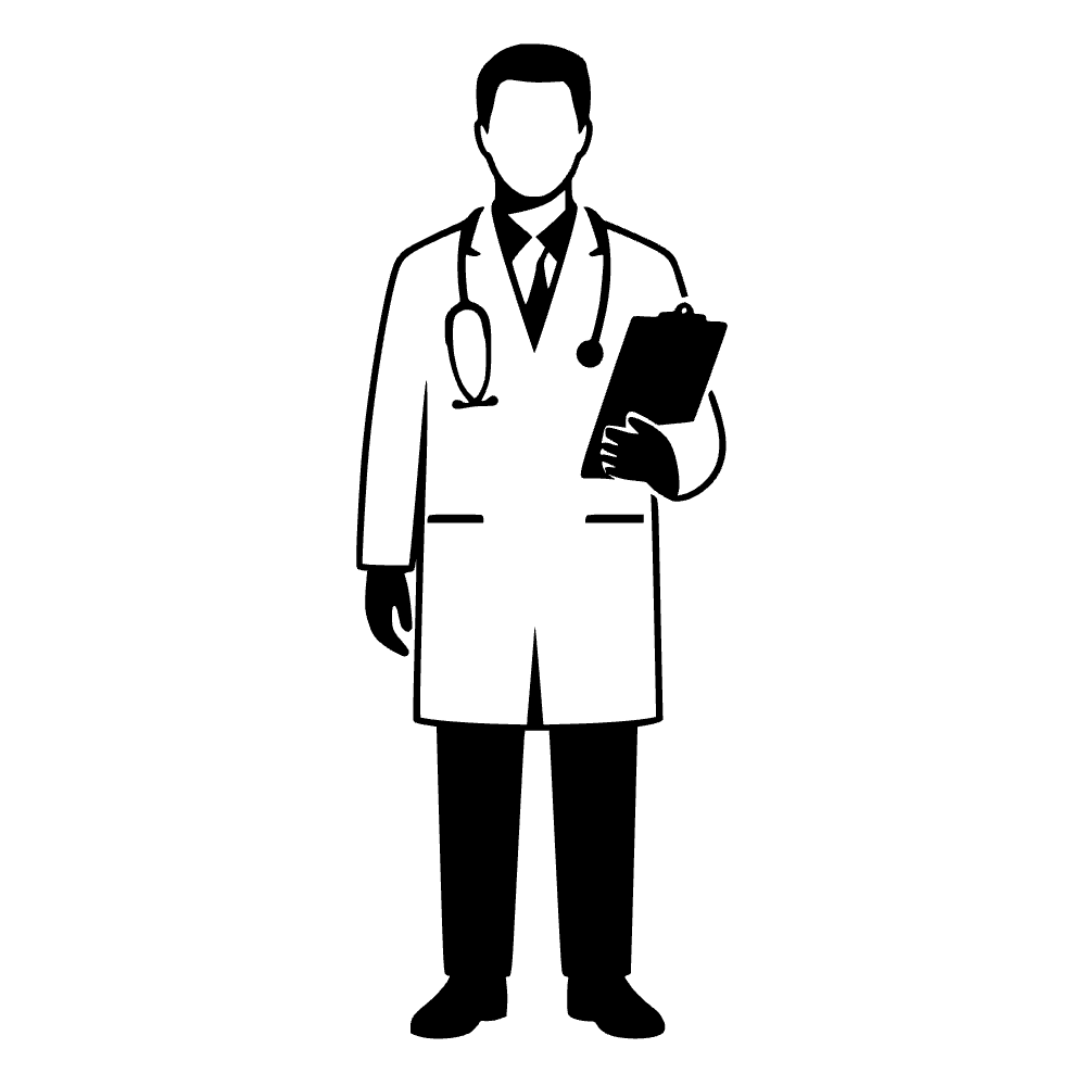 Icono de médico con bata y clipboard — archivo SVG
