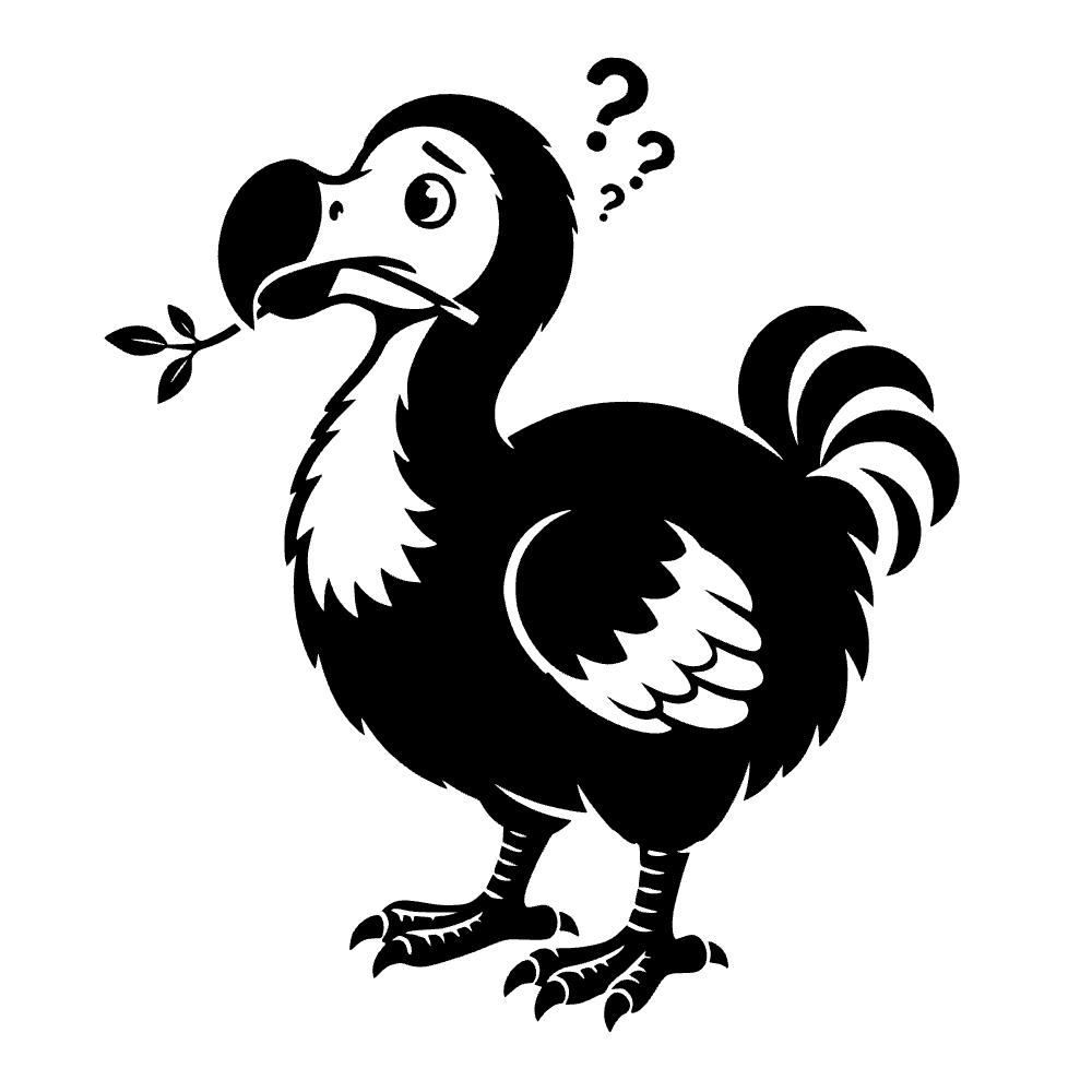 Pájaro dodo luciendo confundido — archivo SVG