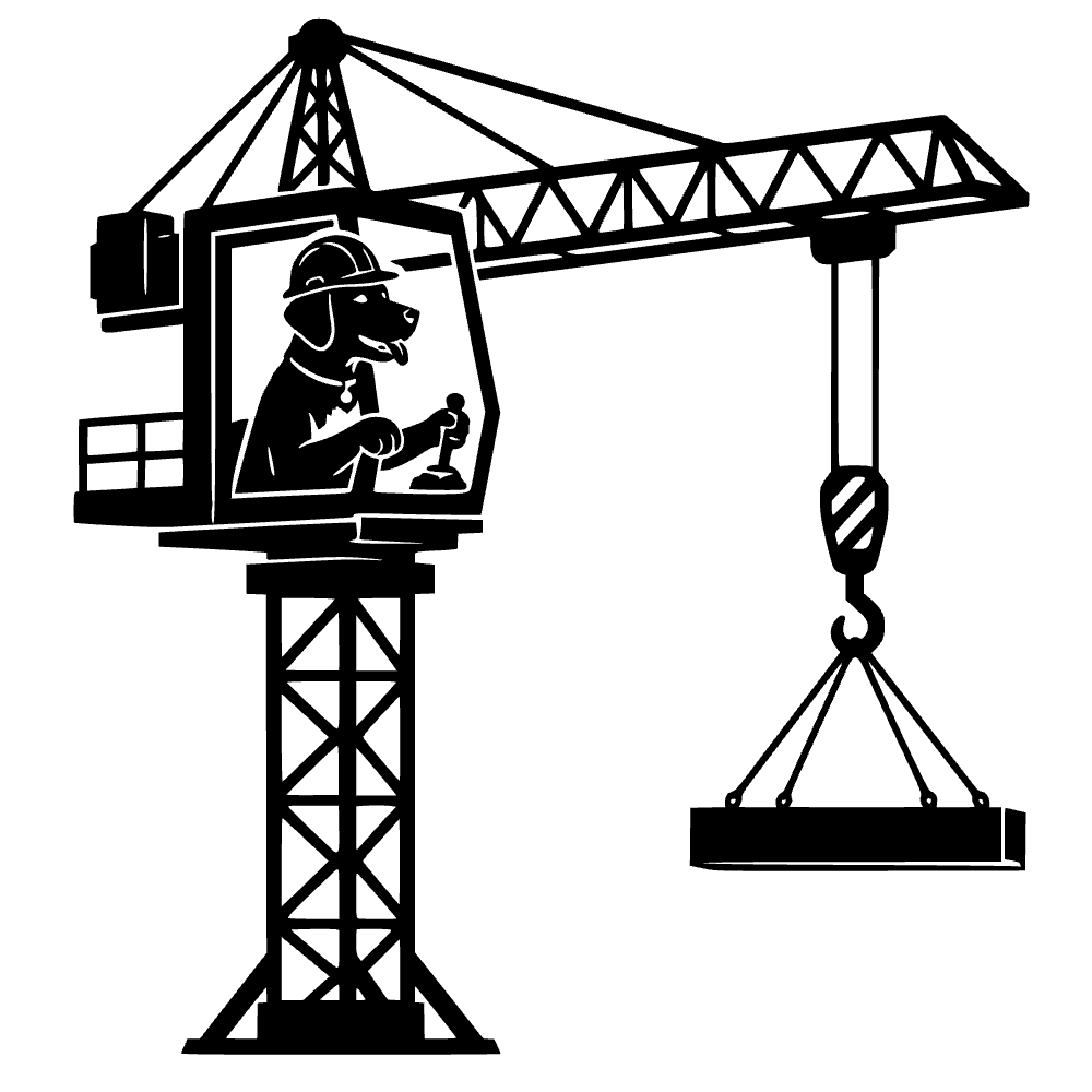 Dog Operating Crane SVG cut file preview