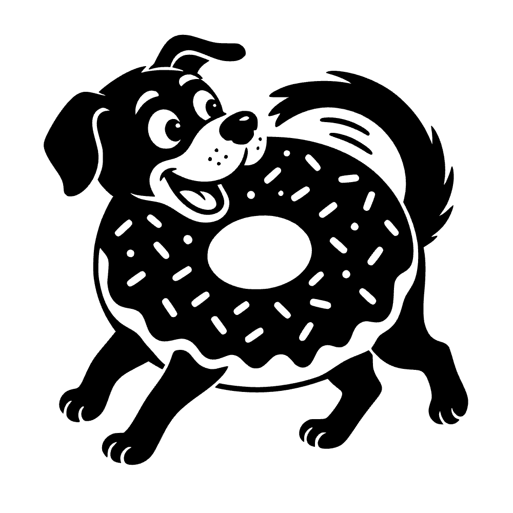 Perro con dona espolvoreada — archivo SVG