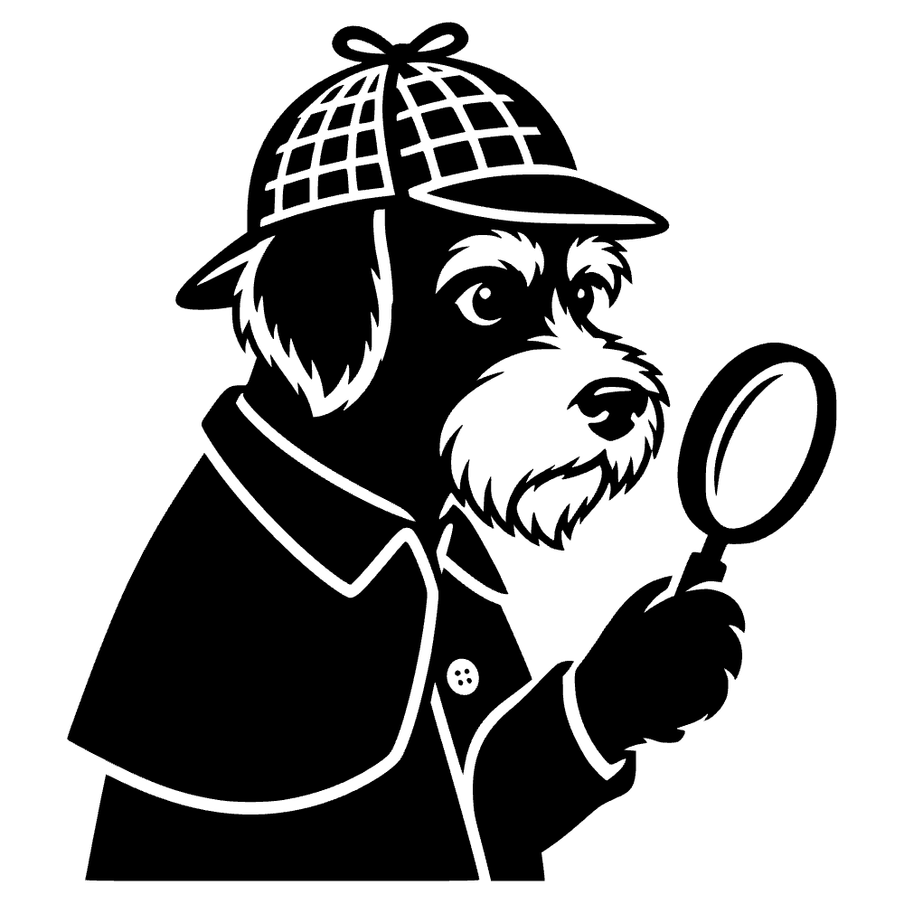 Dog Wearing Deerstalker Hat SVG SVG cut file preview