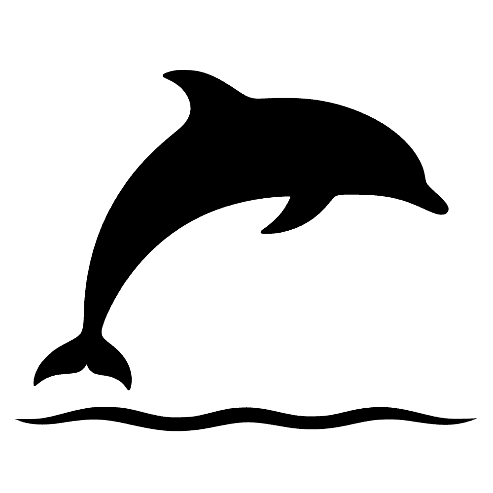 Dolphin Leaping Icon SVG cut file preview
