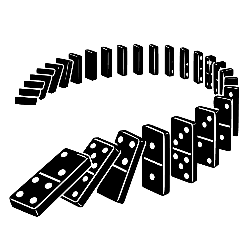 Dominoes Falling Over SVG cut file