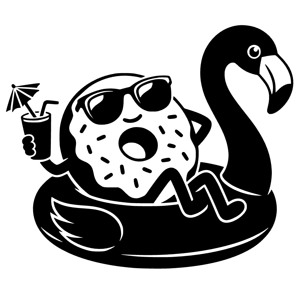 Donut Floating Flamingo Icon SVG SVG cut file preview