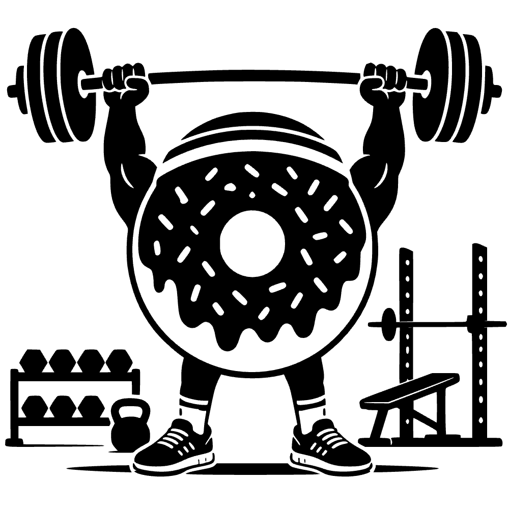 Donut Lifting Weights SVG cut file preview