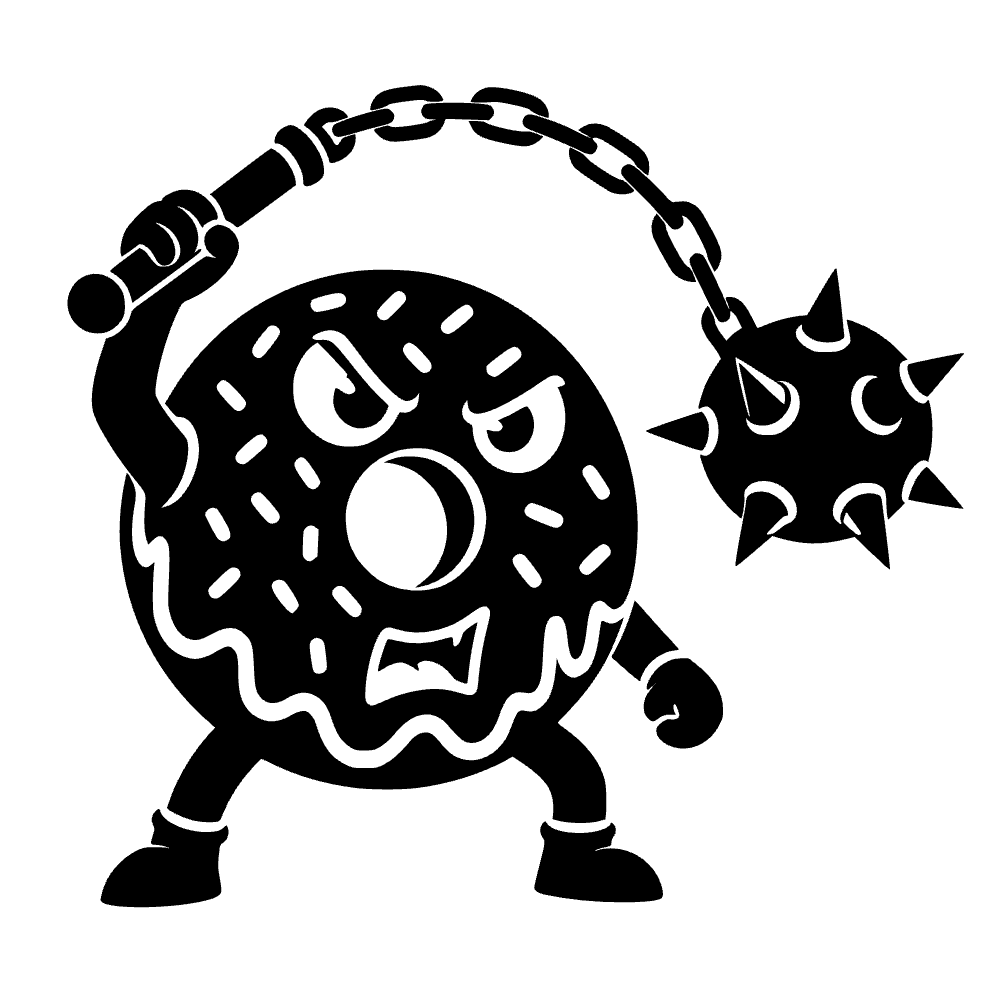 Donut empuñando maza espinosa — archivo SVG