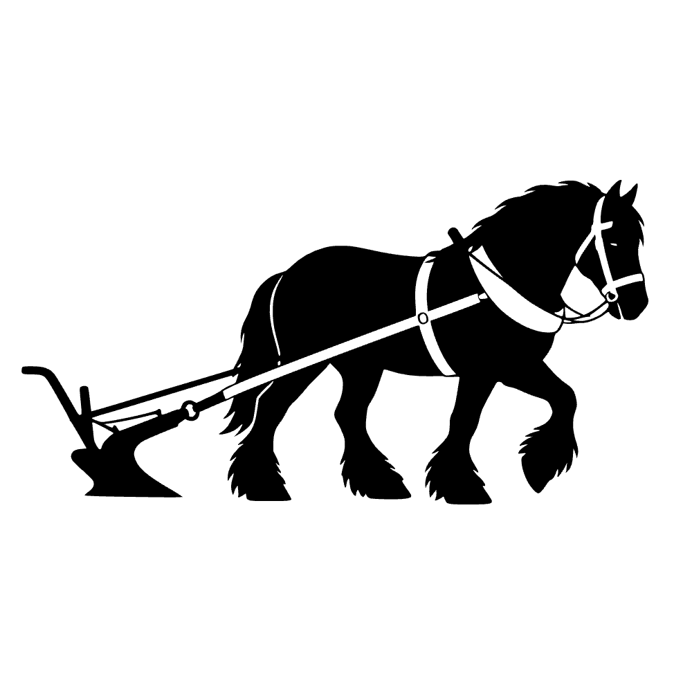 Caballo de tiro tirando — archivo SVG