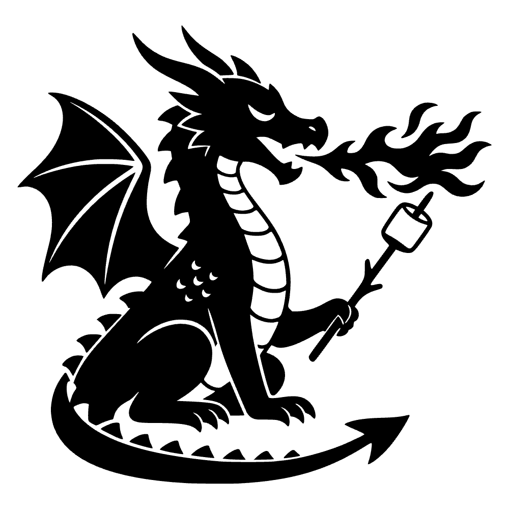Dragón escupiendo fuego — archivo SVG