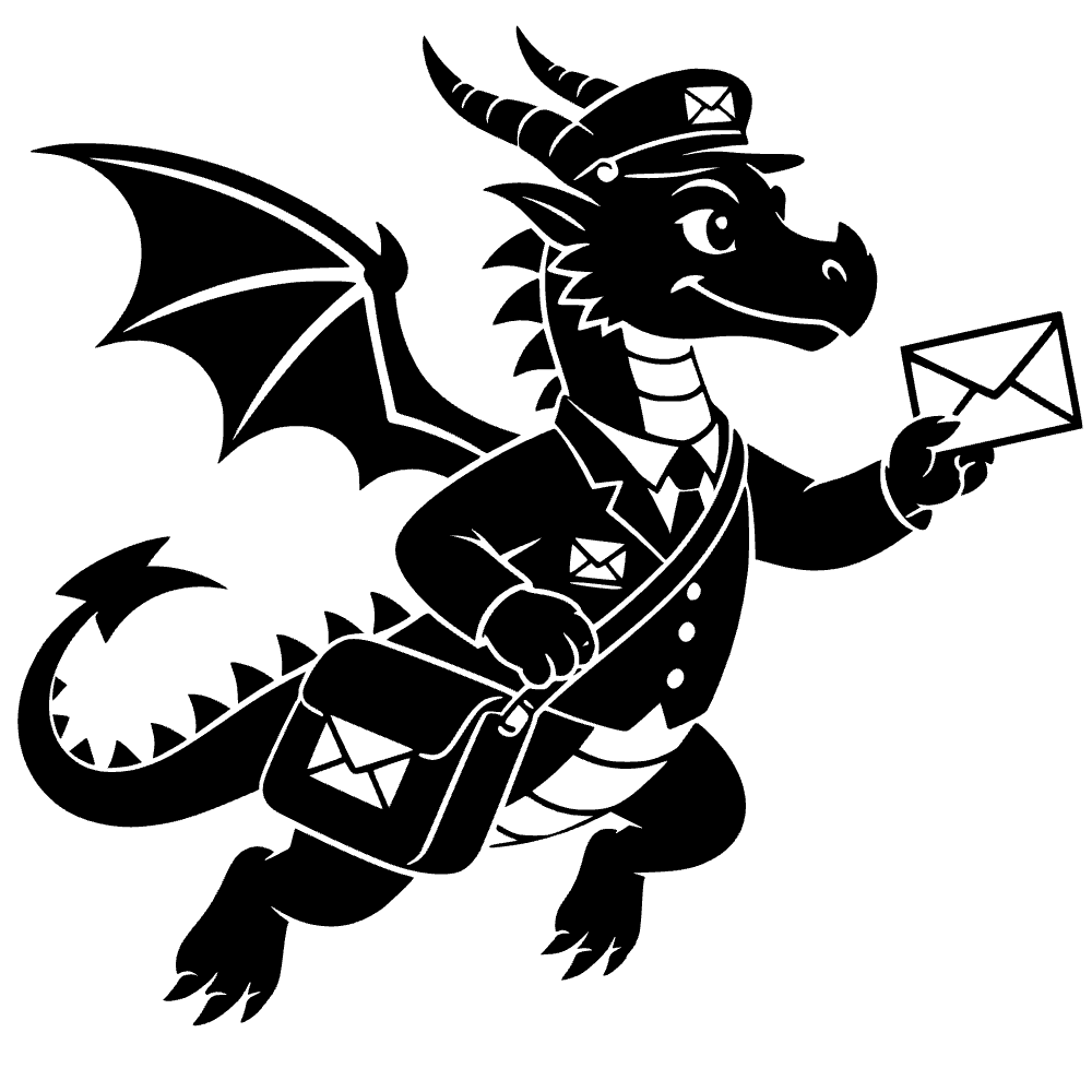 Dragón entregando correo — vista previa del archivo SVG