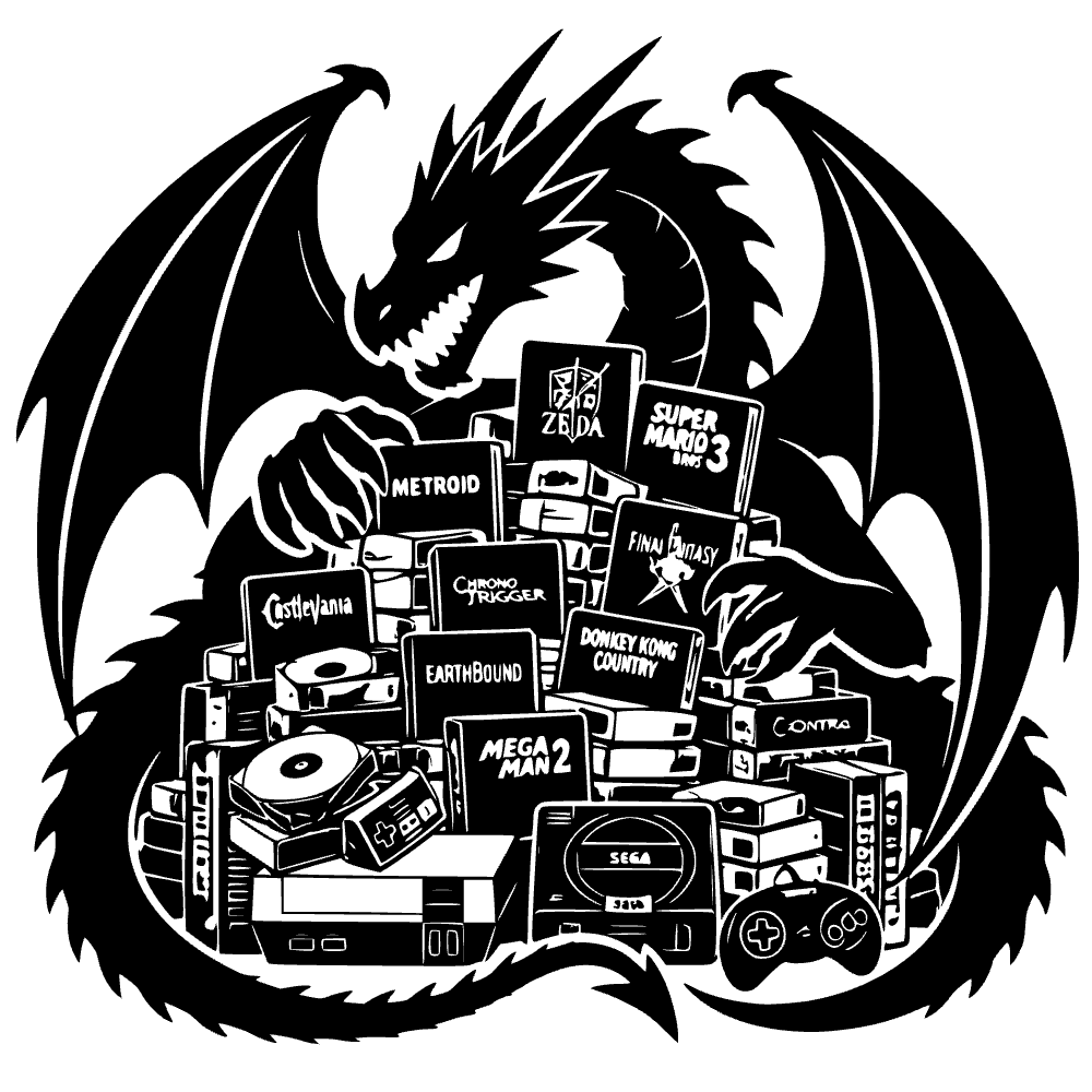 Dragón acumulando gran montón — archivo SVG