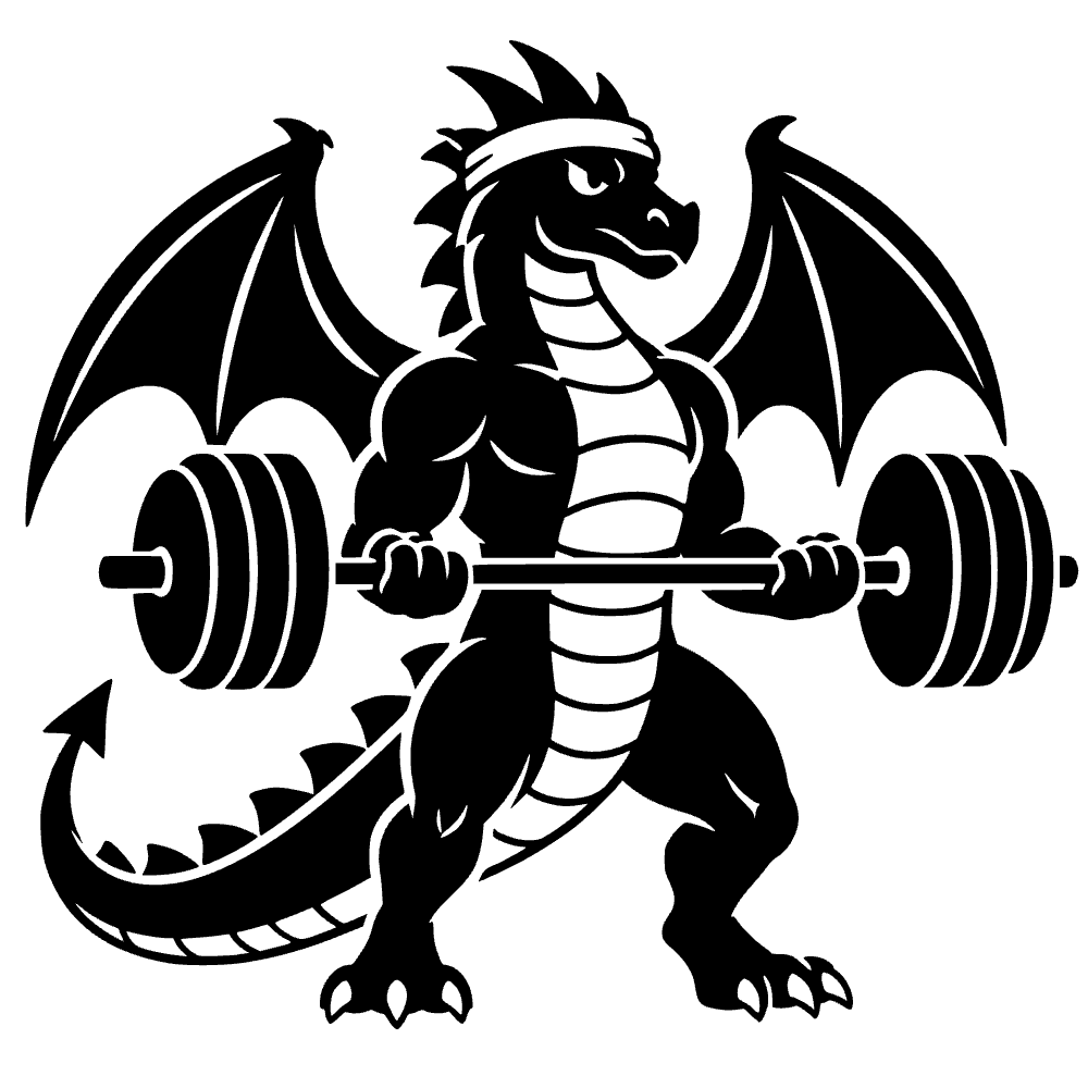 Dragon Lifting Weights SVG SVG cut file preview