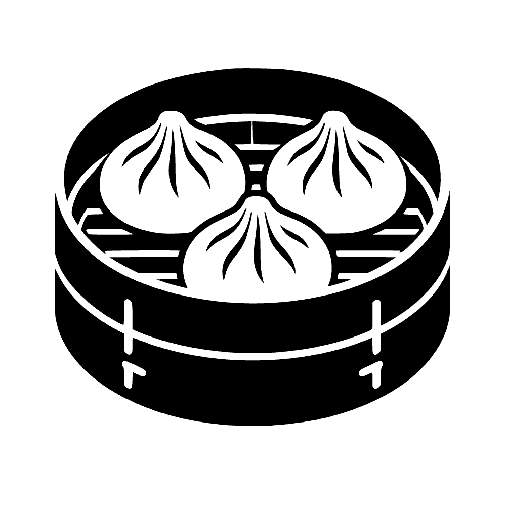 Dumplings en vaporera de bambú — archivo SVG