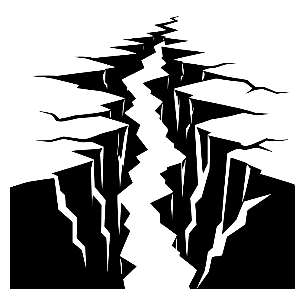 Terremoto partiendo el suelo — archivo SVG