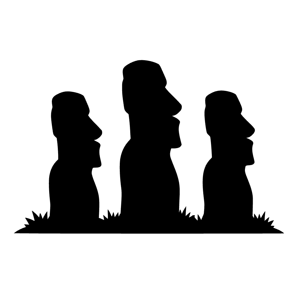 Moai de Isla de Pascua tres — vista previa del archivo SVG