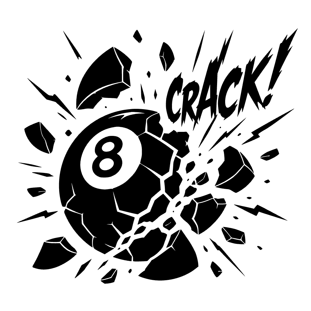 Bola ocho rompiendo — archivo SVG