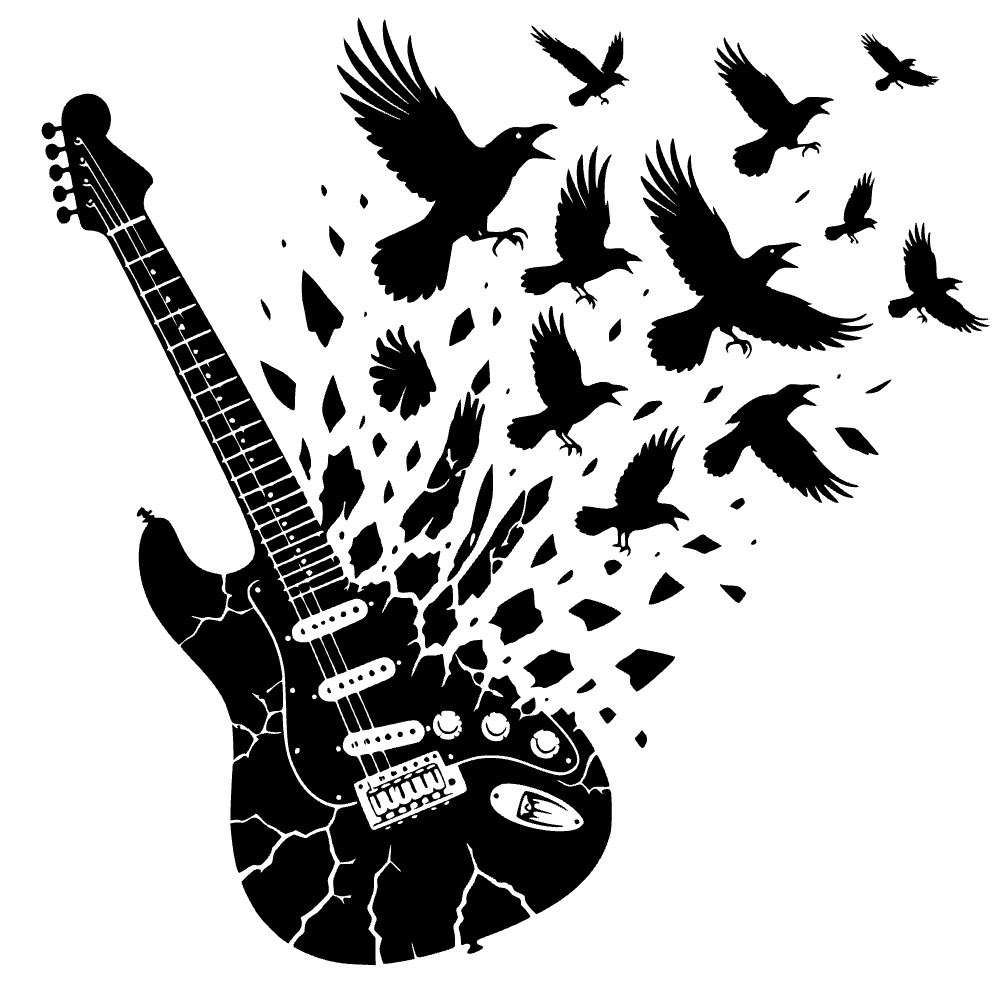 Guitarra eléctrica rompiéndose — archivo SVG