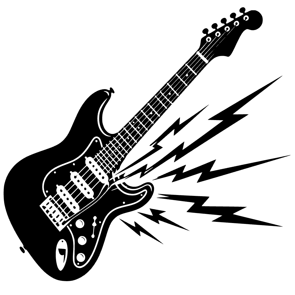 Guitarra eléctrica disparando rayos — archivo SVG