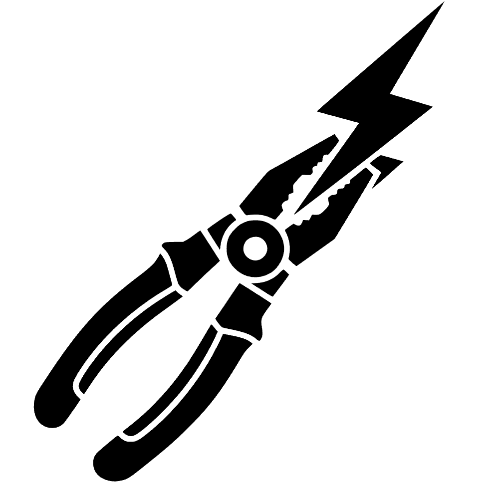 Alicate de electricista con rayo — archivo SVG