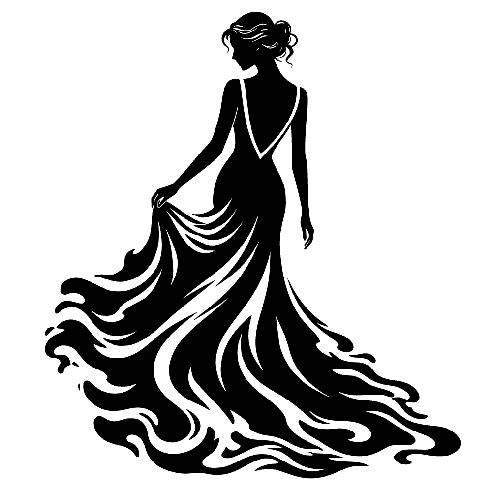 Elegante vestido de noche — archivo SVG