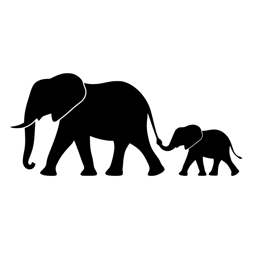 Elefante madre con cría — archivo SVG