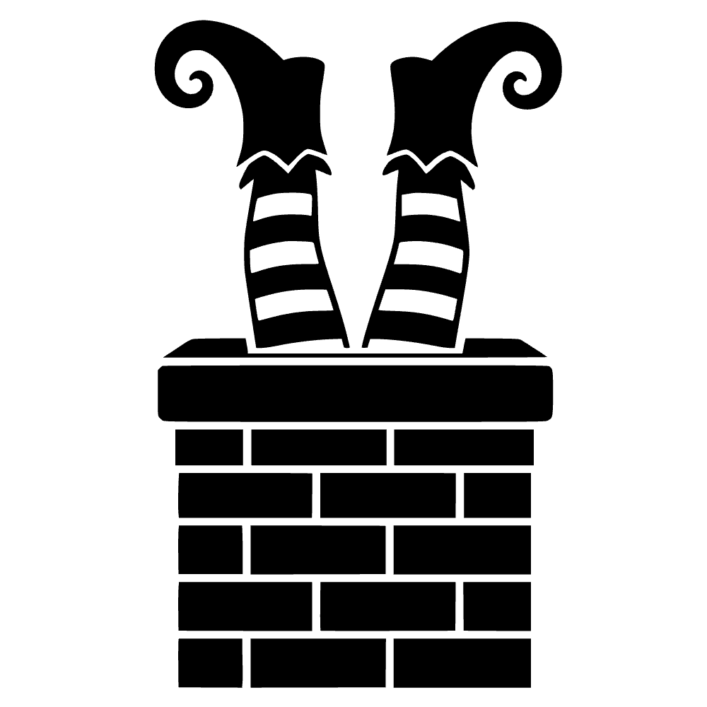 Elfo atrapado en una chimenea — archivo SVG