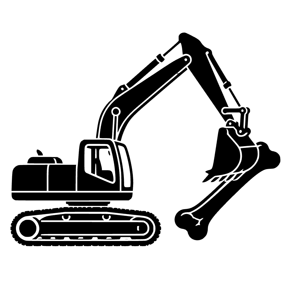Excavadora excavando huesos — archivo SVG