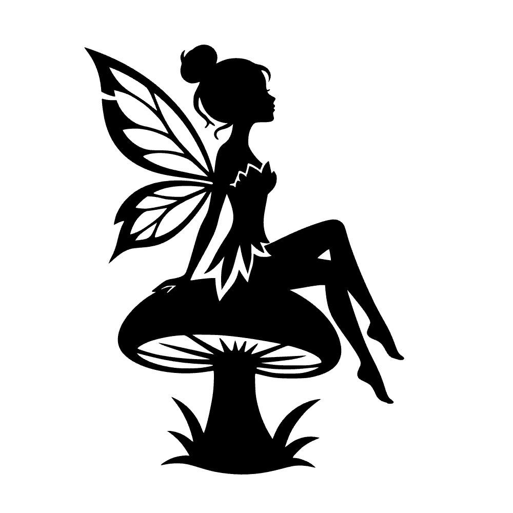 Hada sentada en un hongo — archivo SVG